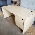 Blonde Straight Desk with 2 Drawer Pedestal Storage 60" x 30"